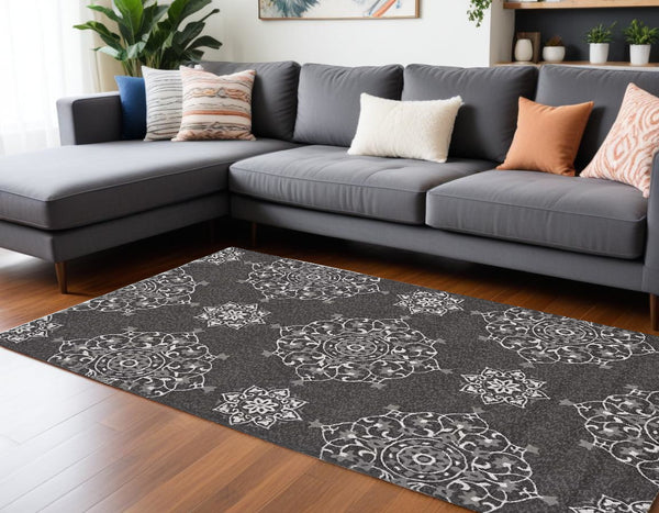 Homeroots 8' X 10' Charcoal Hand Tufted Area Rug  Polypropylene 374706