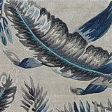 Homeroots 8' Grey Blue Hand Tufted Tropical Leaves Indoor Runner Rug  Wool 374712