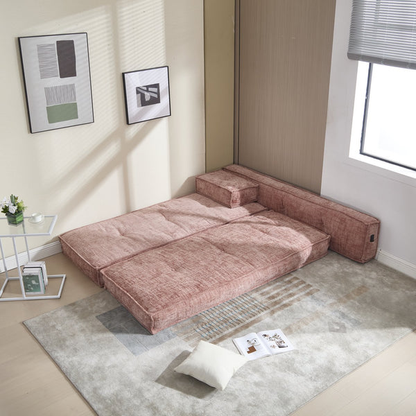 English Elm Coolmore Modular Chenille Sofa - Space-Saving, Versatile Design With Comfort Cushions & Side Pockets W1152P320499