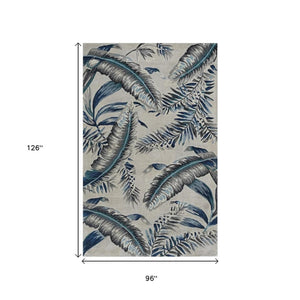 HomeRoots 8' Hand-Tufted Wool Area Rug in Blue and Gray – Modern Design for Cozy Living Spaces and Durability 8' X 11' 374717