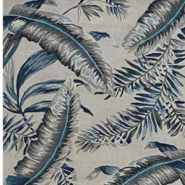 HomeRoots 8' Hand-Tufted Wool Area Rug in Blue and Gray – Modern Design for Cozy Living Spaces and Durability 8' X 11' 374717