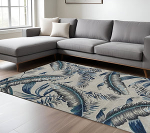 HomeRoots 8' Hand-Tufted Wool Area Rug in Blue and Gray – Modern Design for Cozy Living Spaces and Durability 8' X 11' 374717
