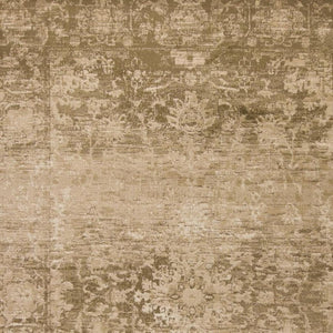 HomeRoots 5' Elegant Beige and Tan Floral Medallion Distressed Area Rug for a Cozy, Inviting Home Space 7' X 10' 374718