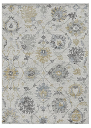 HomeRoots 8' Hand-Tufted Wool Runner Rug with Elegant Ivory, Gray, and Green Floral Design for Timeless Charm 7' X 10' 374726