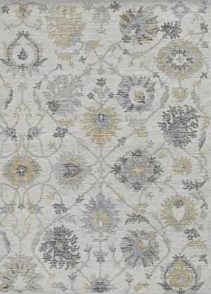 HomeRoots 9' Hand-Tufted Wool Area Rug - Elegant Floral Design in Ivory, Gray, and Green for Timeless Decor 9' X 13' 374728