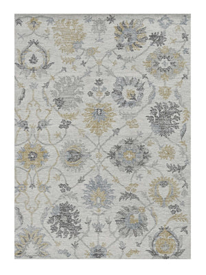 HomeRoots 9' Hand-Tufted Wool Area Rug - Elegant Floral Design in Ivory, Gray, and Green for Timeless Decor 9' X 13' 374728