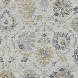 HomeRoots 9' Hand-Tufted Wool Area Rug - Elegant Floral Design in Ivory, Gray, and Green for Timeless Decor 9' X 13' 374728