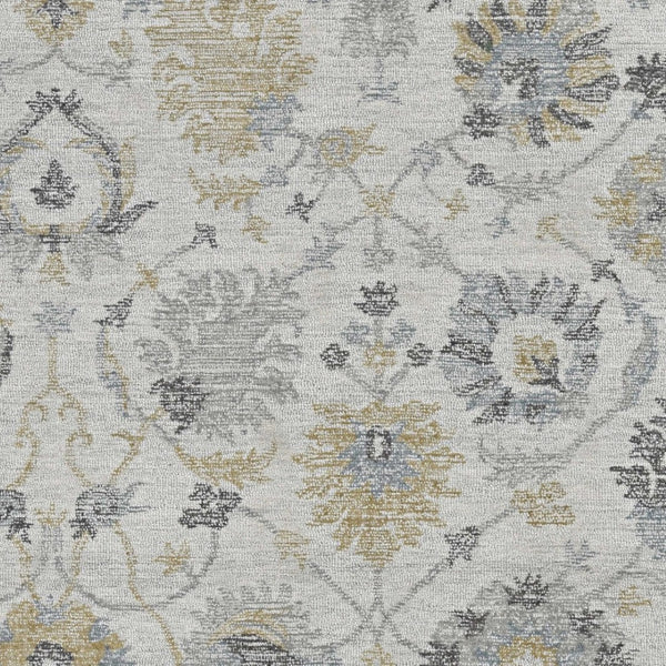 HomeRoots 9' Hand-Tufted Wool Area Rug - Elegant Floral Design in Ivory, Gray, and Green for Timeless Decor 9' X 13' 374728