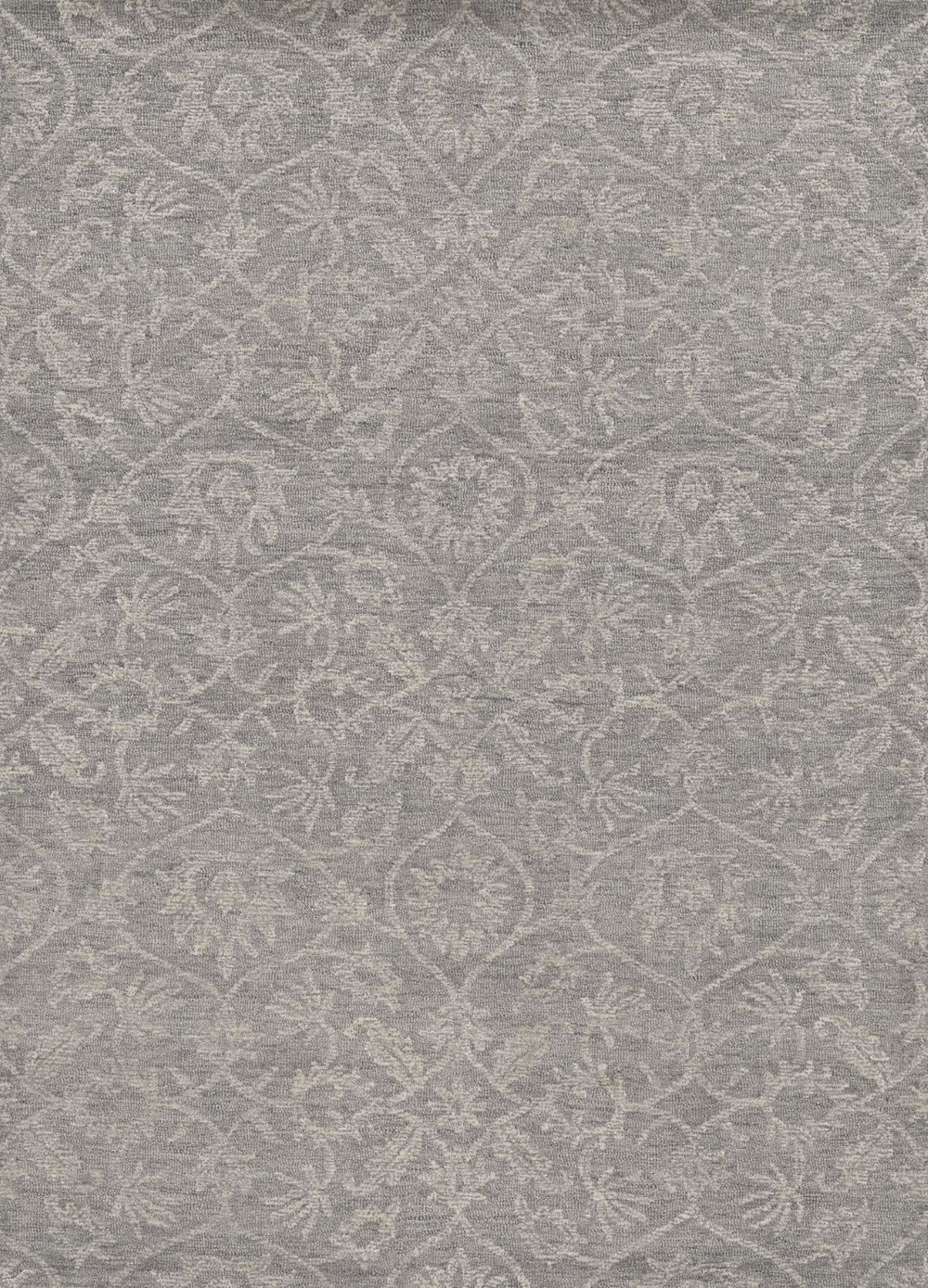 HomeRoots 8' Gray and Light Gray Floral Medallion Wool Runner Rug - Hand-Tufted Elegance for Any Space 7' X 10' 374731