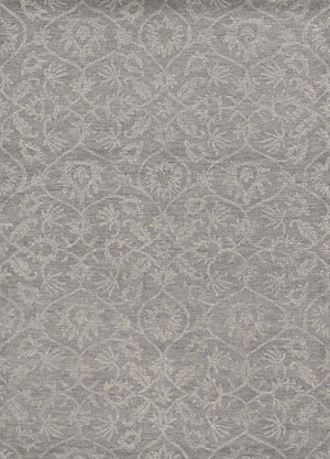 HomeRoots 8' Gray and Light Gray Floral Medallion Wool Runner Rug - Hand-Tufted Elegance for Any Space 7' X 10' 374731