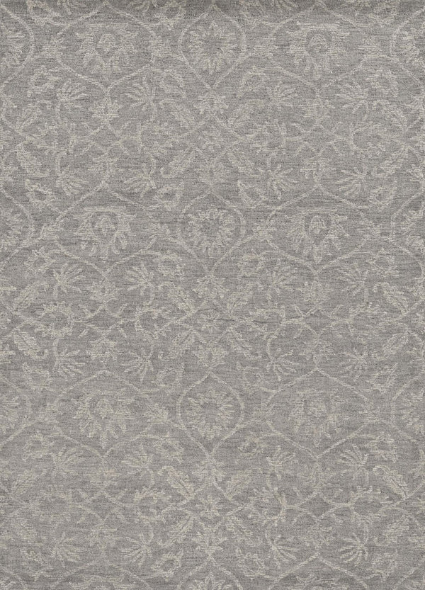 HomeRoots 8' Gray and Light Gray Floral Medallion Wool Runner Rug - Hand-Tufted Elegance for Any Space 7' X 10' 374731