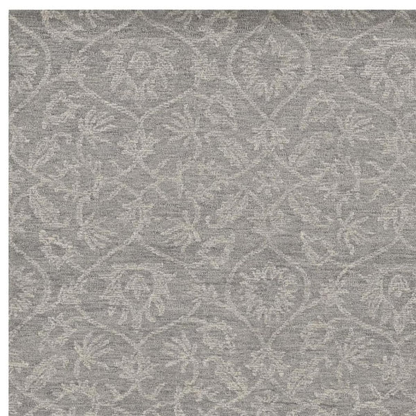 HomeRoots 8' Luxurious Gray Wool Floral Medallion Hand-Tufted Area Rug - Elegant Comfort for Your Home 8' X 11' 374732