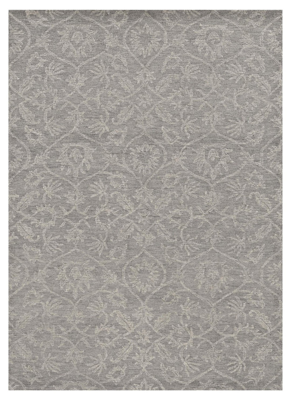 HomeRoots 8' Luxurious Gray Wool Floral Medallion Hand-Tufted Area Rug - Elegant Comfort for Your Home 8' X 11' 374732