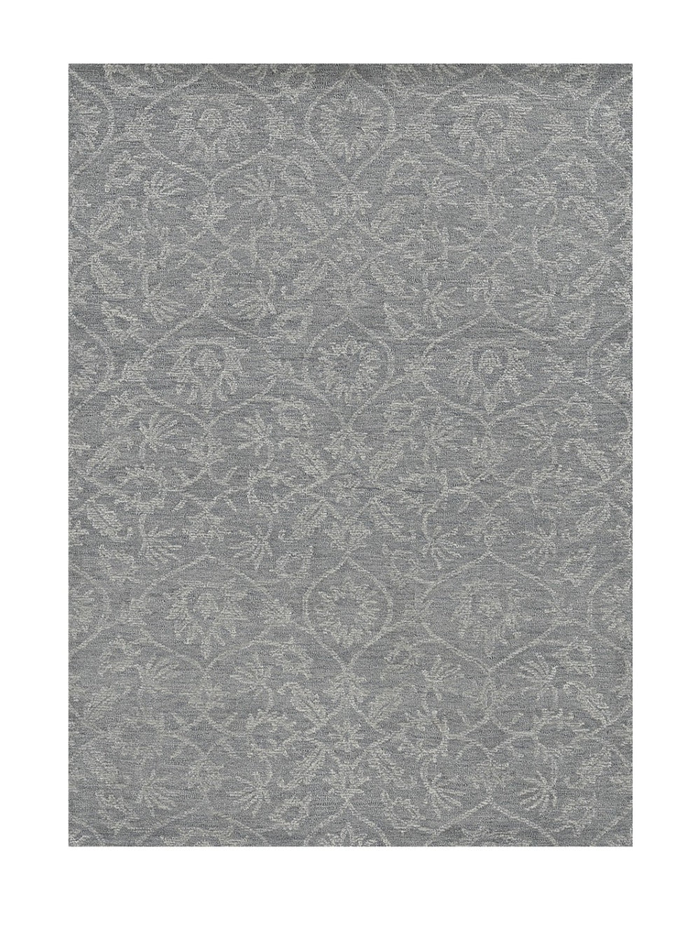 HomeRoots 9' Gray Wool Floral Medallion Hand-Tufted Area Rug - Timeless Elegance for Living Spaces & Comfort 9' X 13' 374733