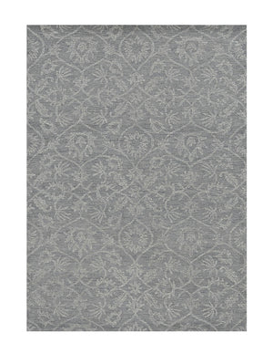 HomeRoots 9' Gray Wool Floral Medallion Hand-Tufted Area Rug - Timeless Elegance for Living Spaces & Comfort 9' X 13' 374733