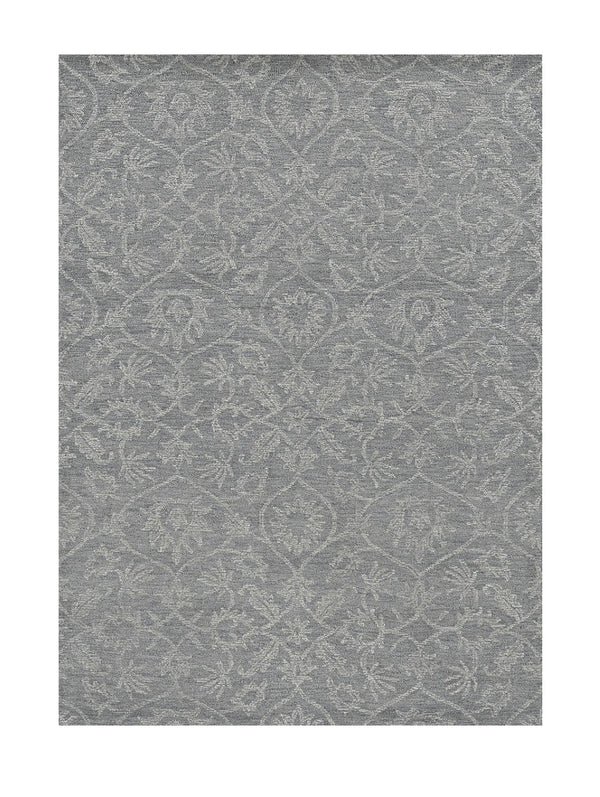 HomeRoots 9' Gray Wool Floral Medallion Hand-Tufted Area Rug - Timeless Elegance for Living Spaces & Comfort 9' X 13' 374733