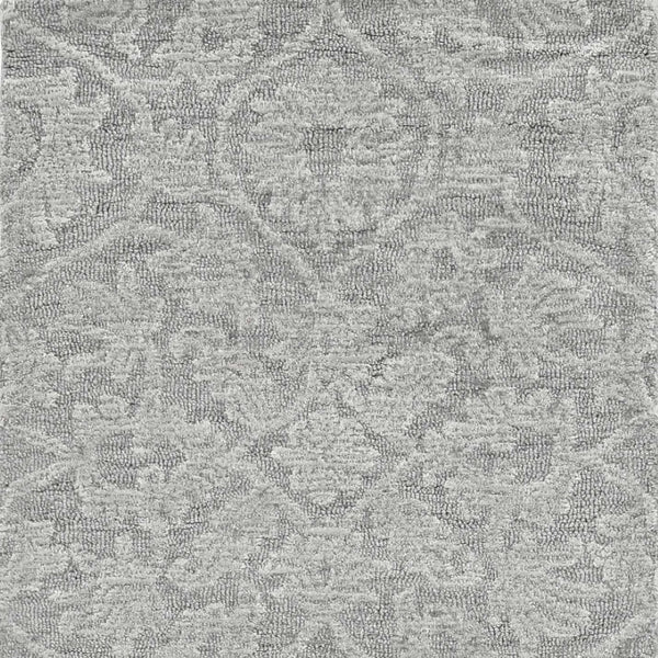 HomeRoots 9' Gray Wool Floral Medallion Hand-Tufted Area Rug - Timeless Elegance for Living Spaces & Comfort 9' X 13' 374733