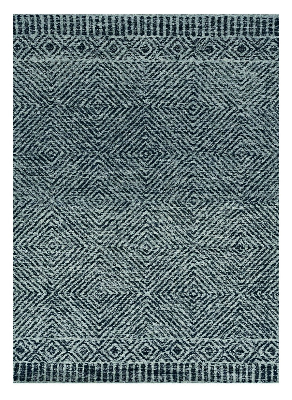 HomeRoots 5' Handcrafted Gray and Black Wool Geometric Area Rug - Modern Style for Cozy Living Spaces 5' X 7' 374735