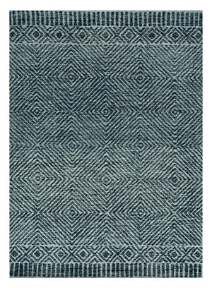 HomeRoots 5' Handcrafted Gray and Black Wool Geometric Area Rug - Modern Style for Cozy Living Spaces 5' X 7' 374735