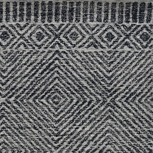 HomeRoots 7' Gray and Black Wool Geometric Hand-Tufted Area Rug - Modern Style for Living Room or Bedroom 8' X 11' 374737