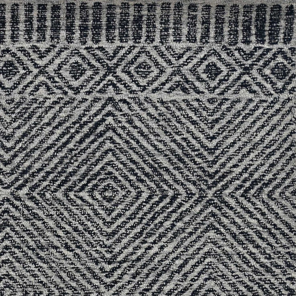 HomeRoots 7' Gray and Black Wool Geometric Hand-Tufted Area Rug - Modern Style for Living Room or Bedroom 8' X 11' 374737