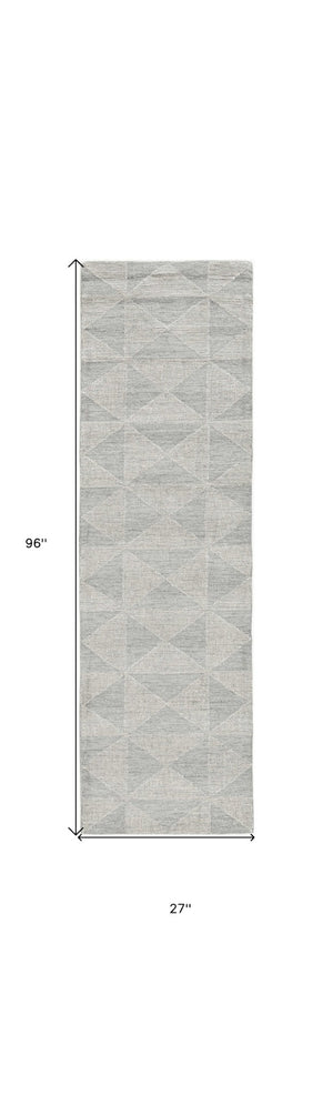 HomeRoots 8' Hand-Tufted Wool Runner Rug in Gray and Light Gray, Perfect for Hallways and Modern Spaces 8' Runner 374739