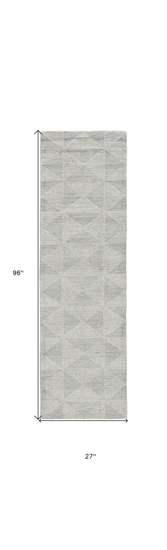 HomeRoots 8' Hand-Tufted Wool Runner Rug in Gray and Light Gray, Perfect for Hallways and Modern Spaces 8' Runner 374739