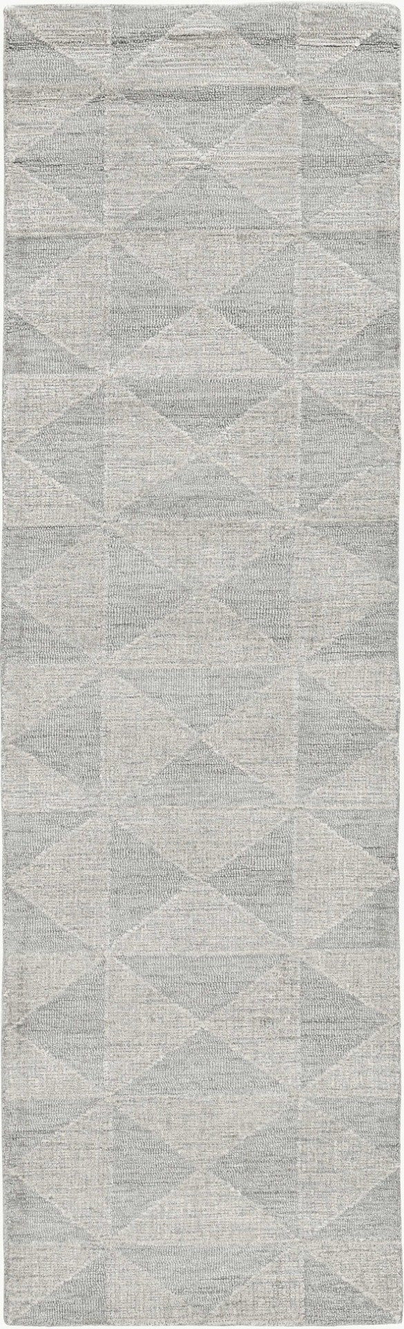 HomeRoots 8' Hand-Tufted Wool Runner Rug in Gray and Light Gray, Perfect for Hallways and Modern Spaces 8' Runner 374739