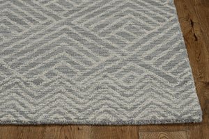 HomeRoots 8' Hand-Tufted Wool Runner Rug in Gray and Light Gray, Perfect for Hallways and Modern Spaces 5' X 7' 374740