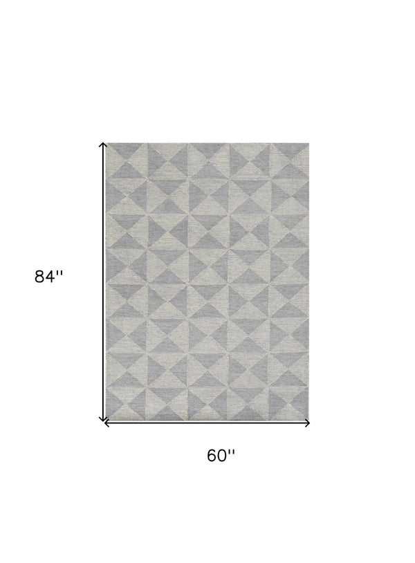 HomeRoots 8' Hand-Tufted Wool Runner Rug in Gray and Light Gray, Perfect for Hallways and Modern Spaces 5' X 7' 374740