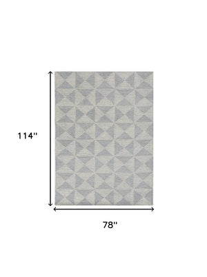 HomeRoots 8' Hand-Tufted Wool Runner Rug in Gray and Light Gray, Perfect for Hallways and Modern Spaces 7' X 10' 374741