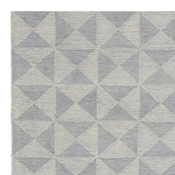 HomeRoots 8' Gray and Light Gray Wool Geometric Hand-Tufted Area Rug for Modern Living Spaces, Soft & Durable 8' X 11' 374742