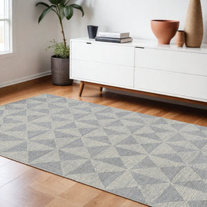 HomeRoots 9' Hand-Tufted Wool Area Rug in Gray & Light Gray - Modern Geometric Design for Stylish Homes 9' X 13' 374743