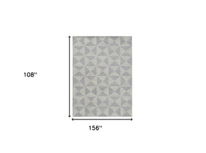 HomeRoots 9' Hand-Tufted Wool Area Rug in Gray & Light Gray - Modern Geometric Design for Stylish Homes 9' X 13' 374743