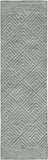 Homeroots 2' X 8' Denim Geometric Tiles Wool Runner Rug  Wool 374744