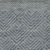 Homeroots 2' X 8' Denim Geometric Tiles Wool Runner Rug  Wool 374744