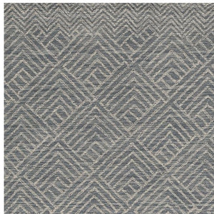 Homeroots 5' X 7' Denim Blue Hand Tufted Space Dyed Geometric Indoor Area Rug  Wool 374745