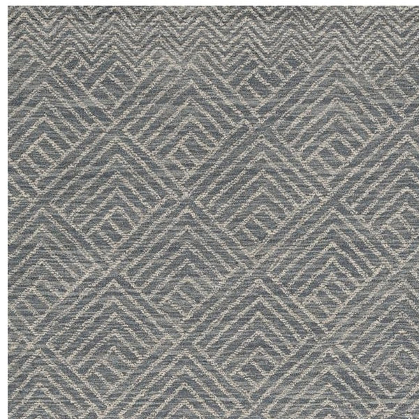 Homeroots 5' X 7' Denim Blue Hand Tufted Space Dyed Geometric Indoor Area Rug  Wool 374745