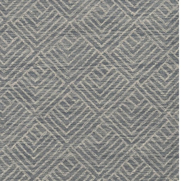 HomeRoots 8' Hand-Tufted Wool Runner Rug in Denim Blue and Gray - Stylish Geometric Design for Modern Spaces 7' X 10' 374746