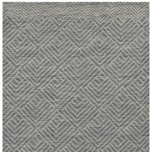 HomeRoots 8' Hand-Tufted Wool Runner Rug in Denim Blue and Gray - Stylish Geometric Design for Modern Spaces 7' X 10' 374746