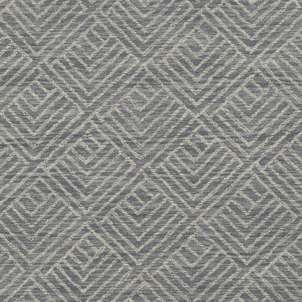 HomeRoots 8' Hand-Tufted Wool Runner Rug in Denim Blue and Gray - Stylish Geometric Design for Modern Spaces 8' X 11' 374747