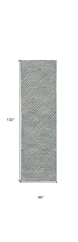 Homeroots 96 X 132 Denim Wool Rug  Wool 374747