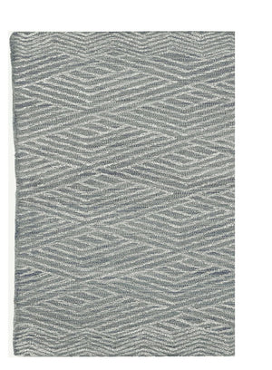 HomeRoots 8' Hand-Tufted Wool Runner Rug in Denim Blue and Gray - Stylish Geometric Design for Modern Spaces 8' X 11' 374747
