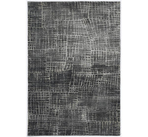 HomeRoots 7' Contemporary Gray Abstract Area Rug - Soft, Durable, Stylish Design for High-Traffic Spaces 7' Runner 374753