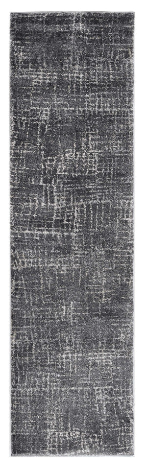 HomeRoots 7' Contemporary Gray Abstract Area Rug - Soft, Durable, Stylish Design for High-Traffic Spaces 7' Runner 374753