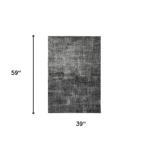 HomeRoots 7' Contemporary Gray Abstract Area Rug - Soft, Durable, Stylish Design for High-Traffic Spaces 3' X 5' 374754