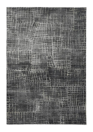 HomeRoots 7' Contemporary Gray Abstract Area Rug - Soft, Durable, Stylish Design for High-Traffic Spaces 5' X 8' 374755