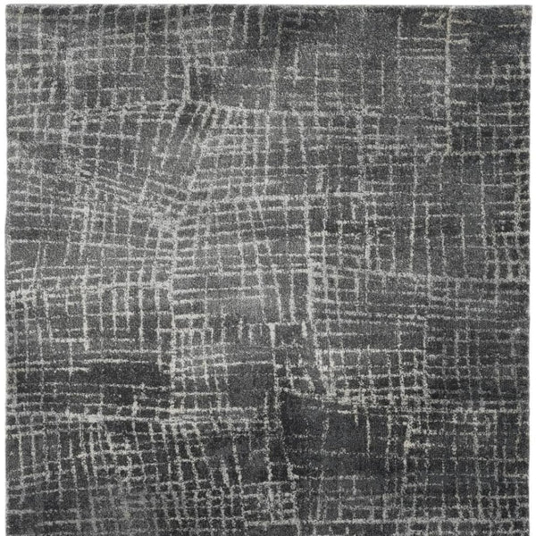 HomeRoots 7' Contemporary Gray Abstract Area Rug - Soft, Durable, Stylish Design for High-Traffic Spaces 5' X 8' 374755