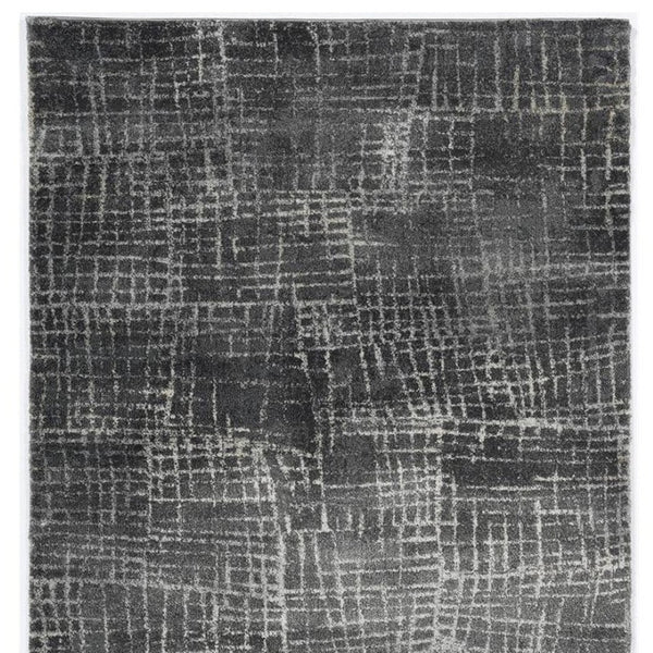 HomeRoots 7' Contemporary Gray Abstract Area Rug - Soft, Durable, Stylish Design for High-Traffic Spaces 5' X 8' 374755