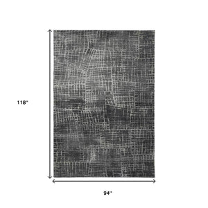 HomeRoots 7' Contemporary Gray Abstract Area Rug - Soft, Durable, Stylish Design for High-Traffic Spaces 8' X 10' 374756
